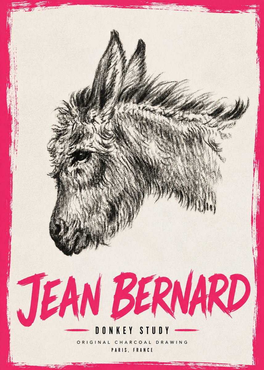 Jean Bernard Donkey Study I No6 - Poszter
