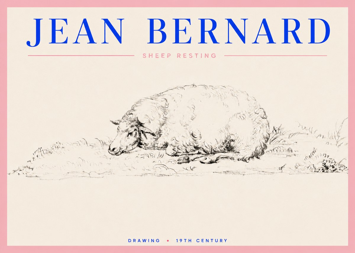 Jean Bernard Sheep Resting on the Ground No5 - Poszter