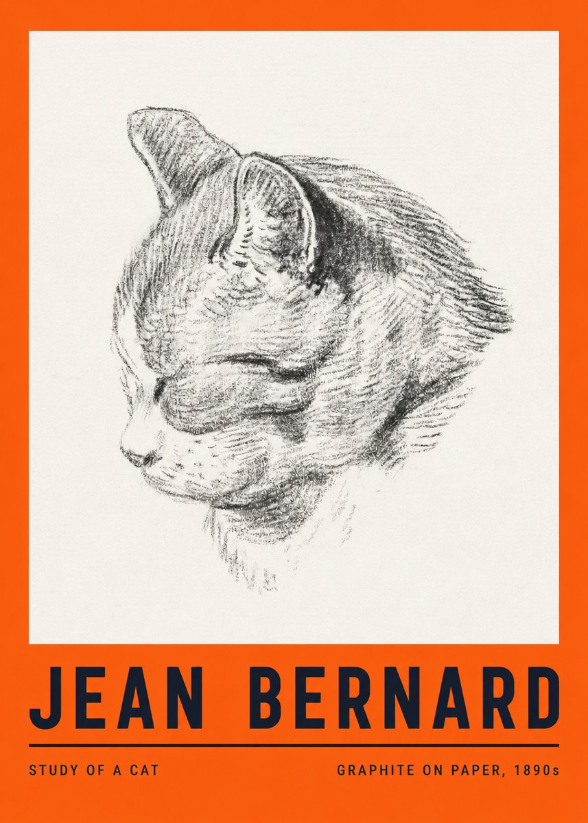Jean Bernard Cat Study I No4 - Poszter