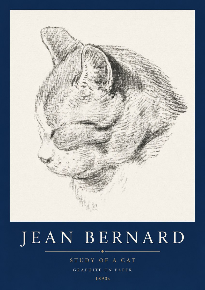 Jean Bernard Cat Study I No5 - Poszter