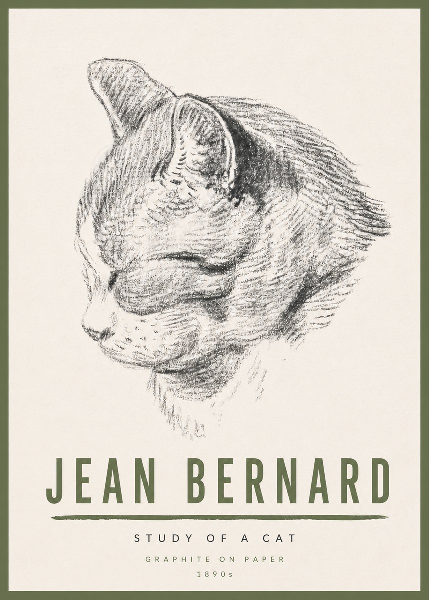Jean Bernard Cat Study I No6 - Poszter