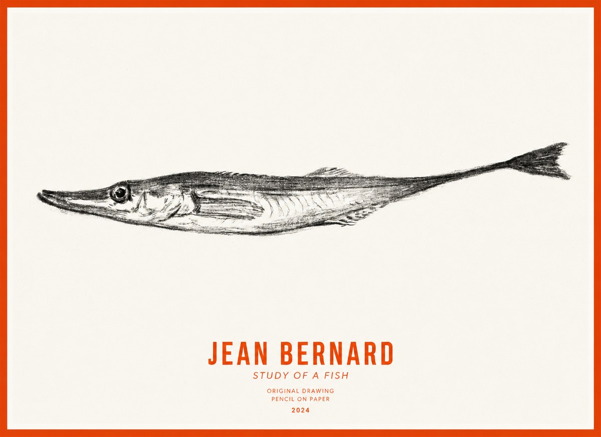 Jean Bernard Study of a Fish I No3 - Poszter