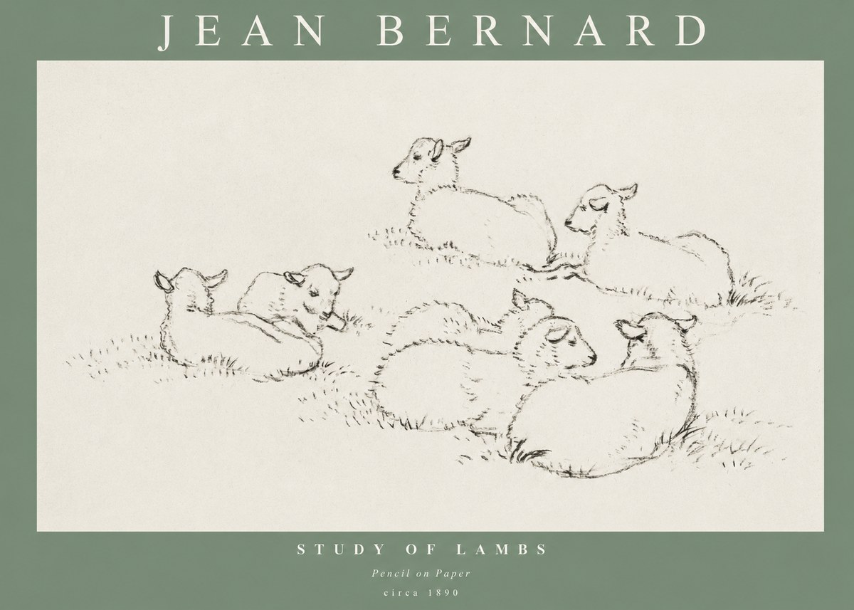 Jean Bernard Study of Lambs No1 - Poszter