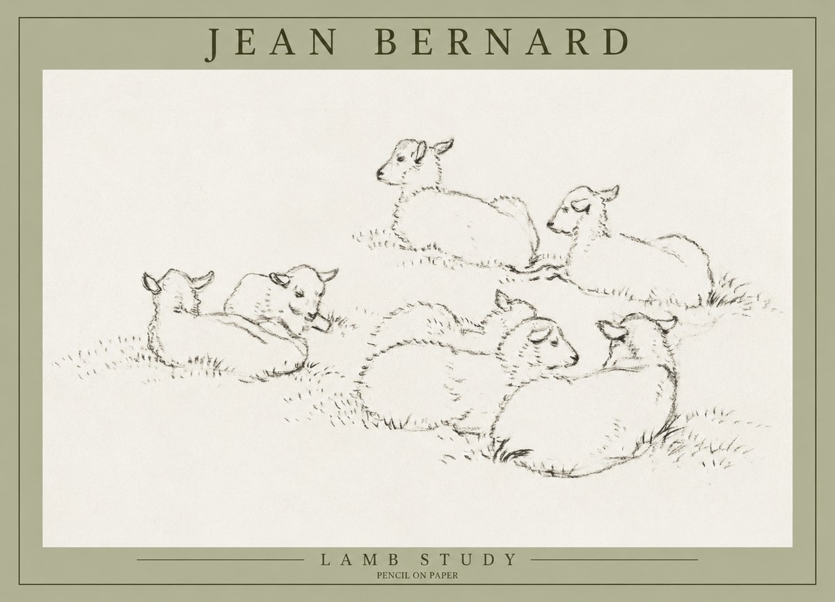 Jean Bernard Study of Lambs No3 - Poszter