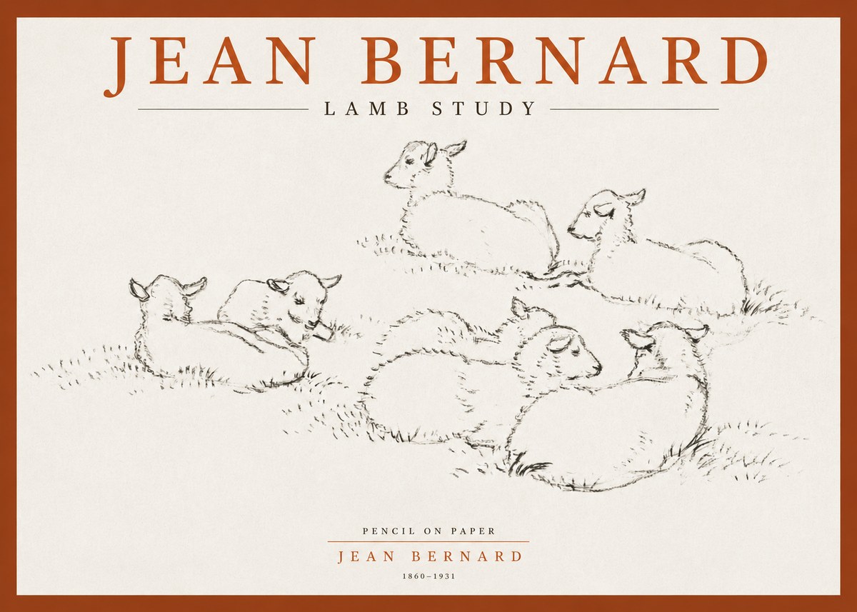 Jean Bernard Study of Lambs No4 - Poszter
