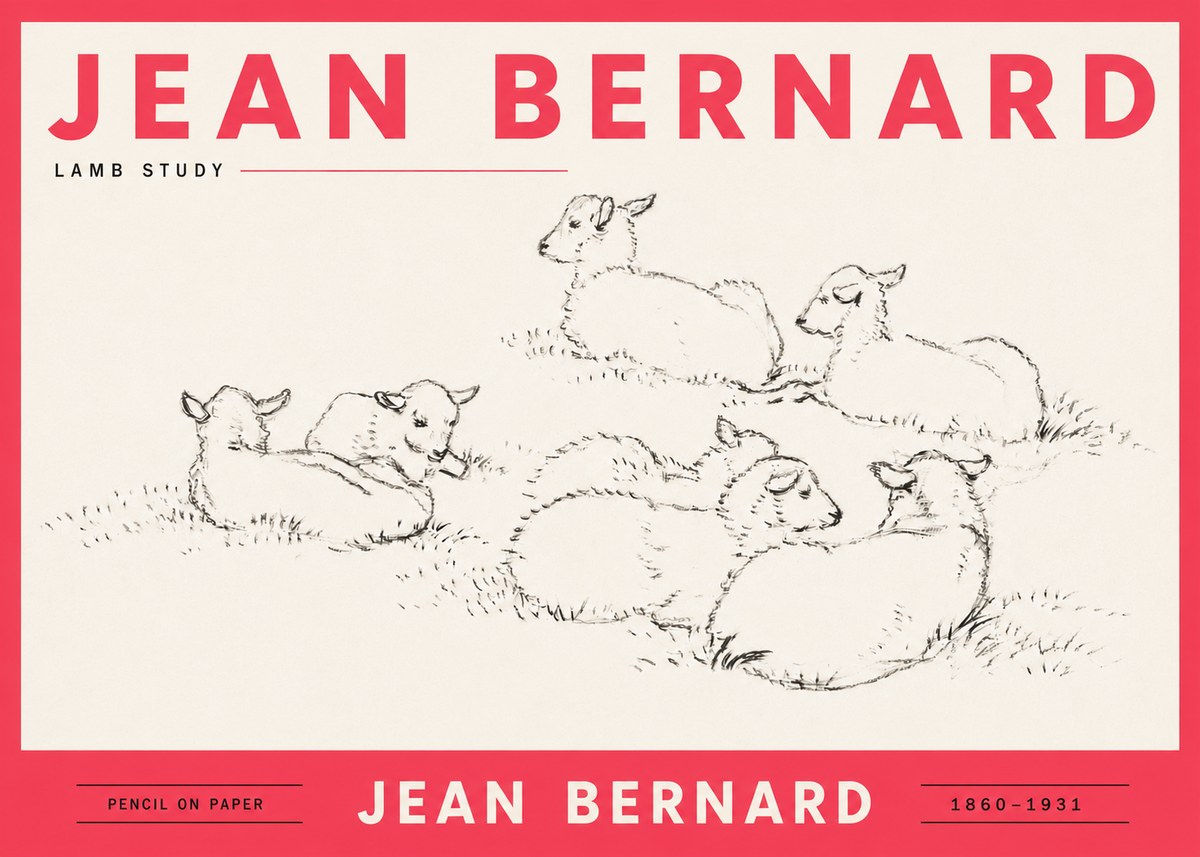 Jean Bernard Study of Lambs No6 - Poszter