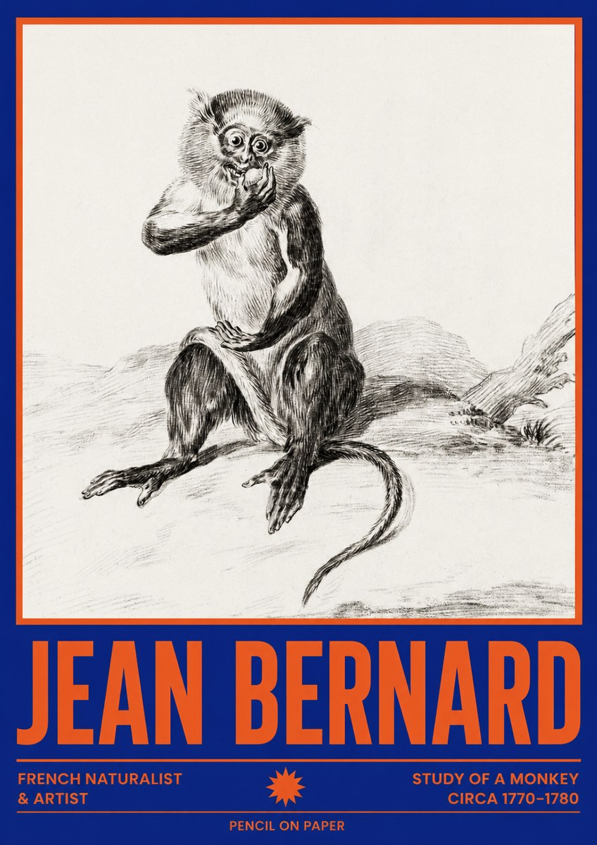 Jean Bernard Study of a Monkey No4 - Poszter