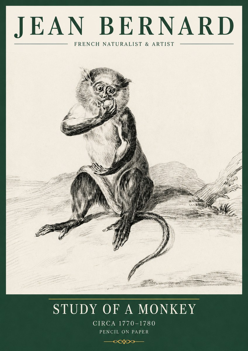 Jean Bernard Study of a Monkey No5 - Poszter