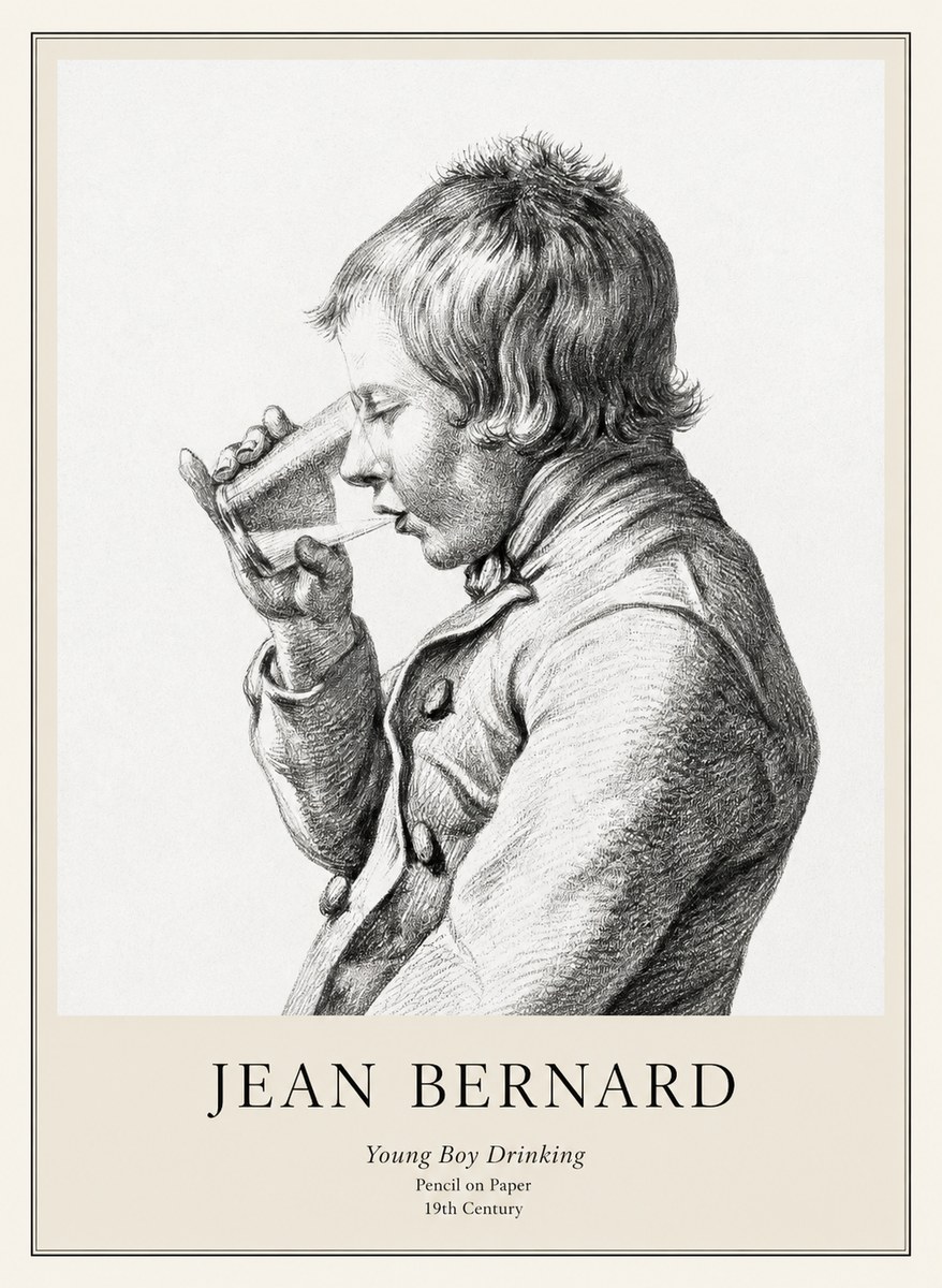 Jean Bernard Young Boy Drinking No1 - Poszter