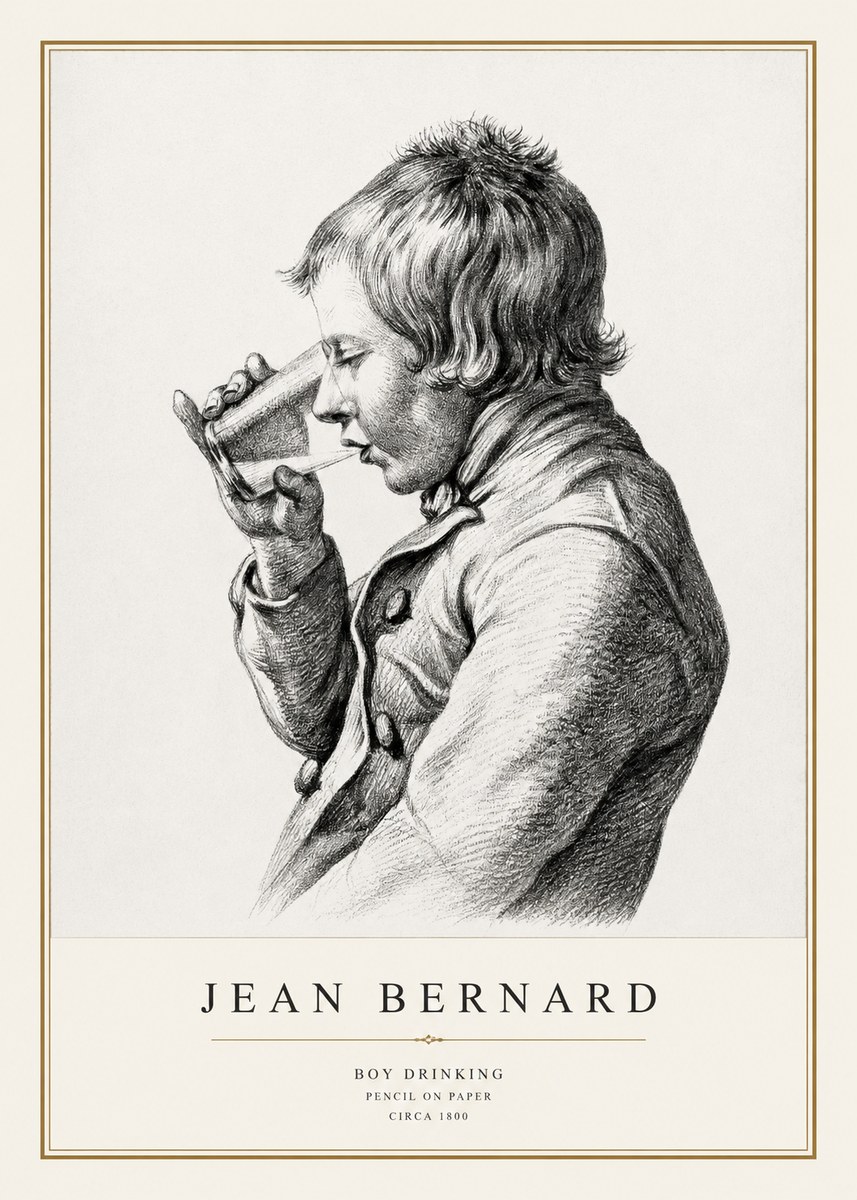 Jean Bernard Young Boy Drinking No3 - Poszter