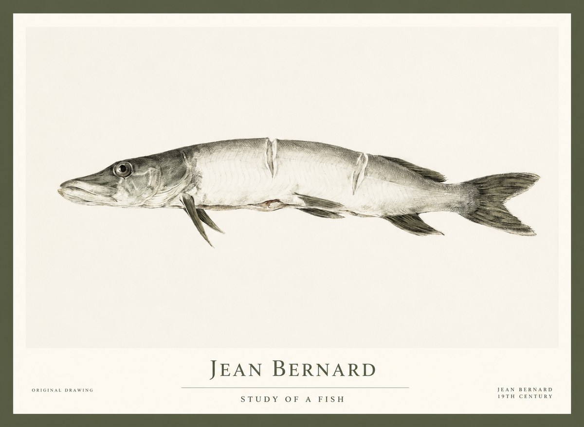 Jean Bernard Study of a Fish II No1 - Poszter