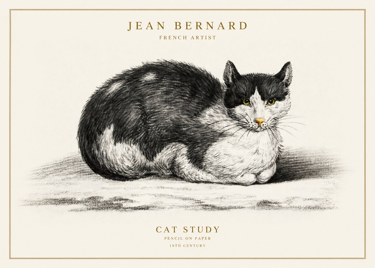 Jean Bernard Cat Study II No1 - Poszter