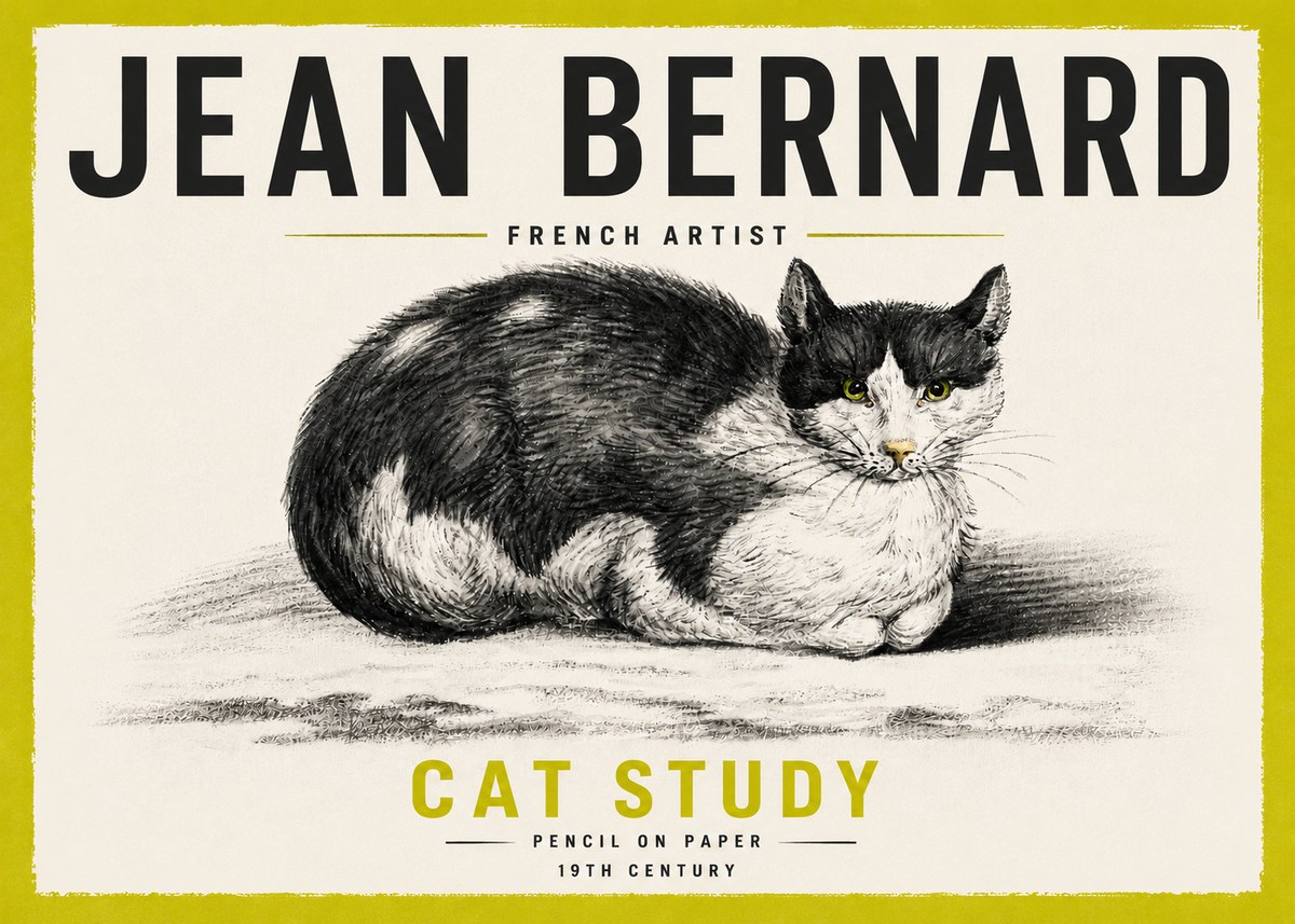 Jean Bernard Cat Study II No5 - Poszter