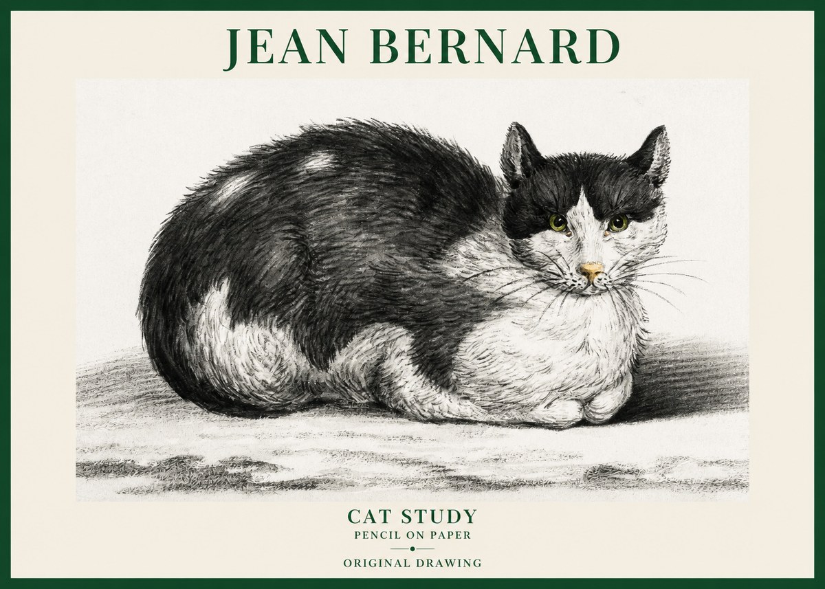 Jean Bernard Cat Study II No6 - Poszter