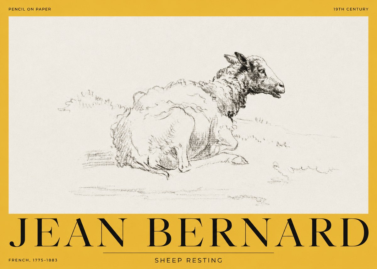 Jean Bernard Sheep Resting No2 - Poszter