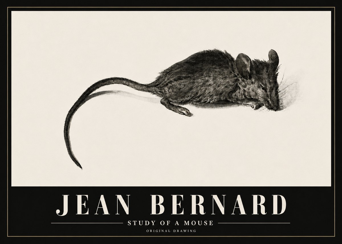 Jean Bernard Study of a Mouse I No5 - Poszter