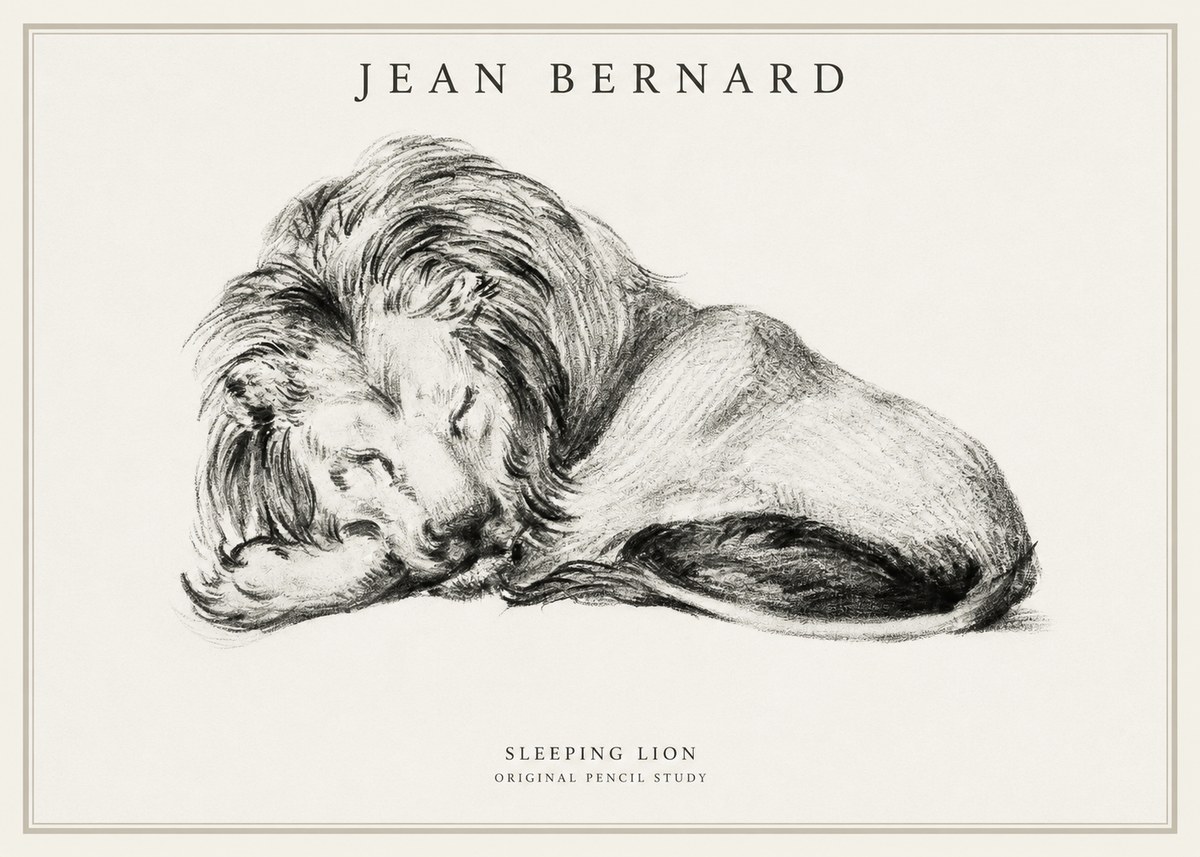 Jean Bernard Sleeping Lion No1 - Poszter