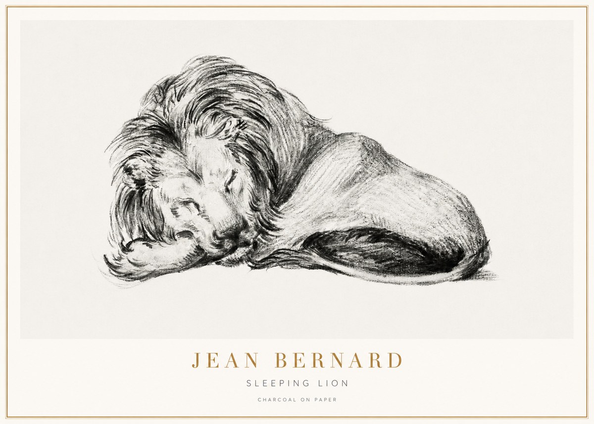 Jean Bernard Sleeping Lion No3 - Poszter
