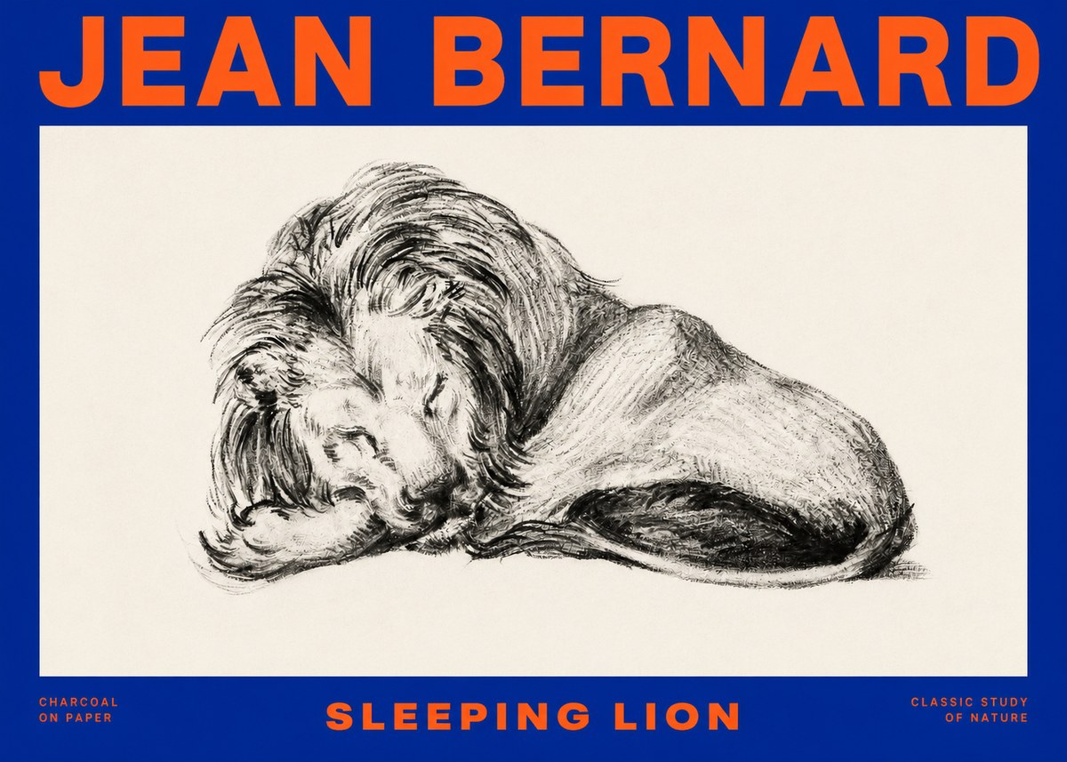 Jean Bernard Sleeping Lion No4 - Poszter