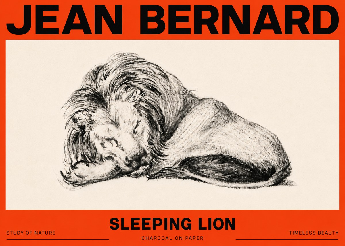 Jean Bernard Sleeping Lion No6 - Poszter