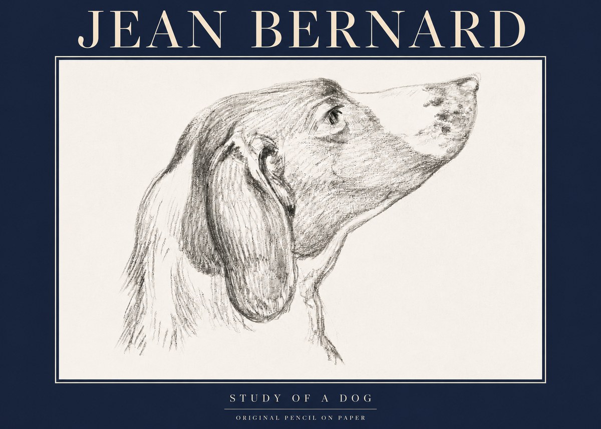 Jean Bernard Study of a Dog I No4 - Poszter