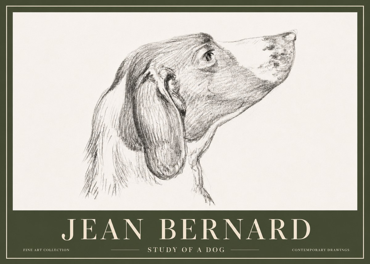 Jean Bernard Study of a Dog I No5 - Poszter