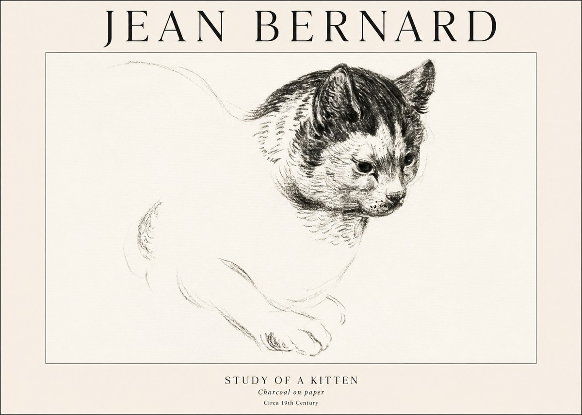 Jean Bernard Study of a Kitten I No1 - Poszter