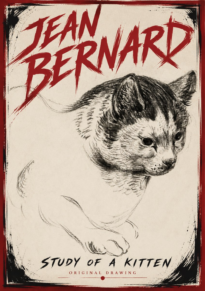 Jean Bernard Study of a Kitten I No6 - Poszter