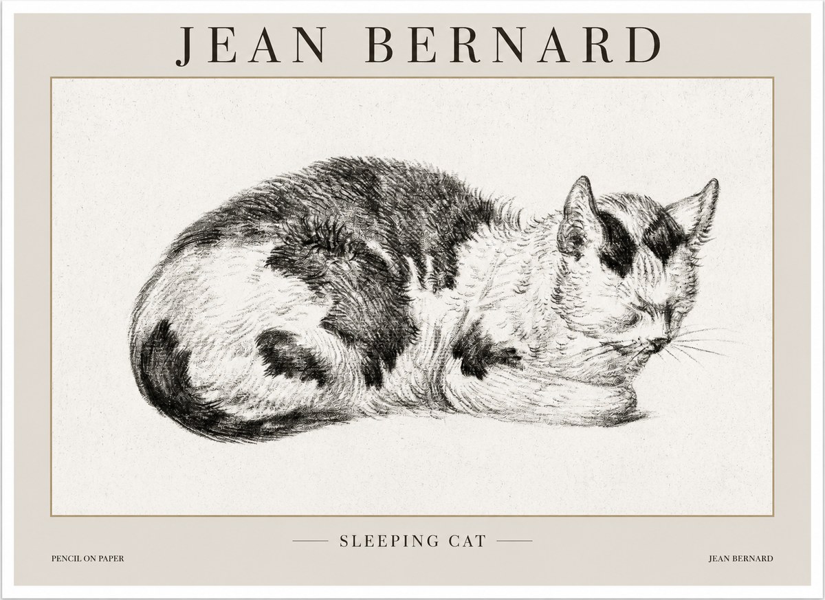 Jean Bernard Sleeping Cat I No1 - Poszter