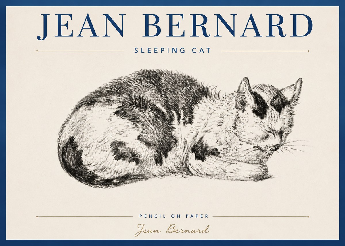 Jean Bernard Sleeping Cat I No3 - Poszter