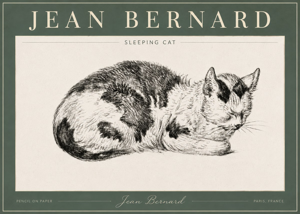 Jean Bernard Sleeping Cat I No4 - Poszter