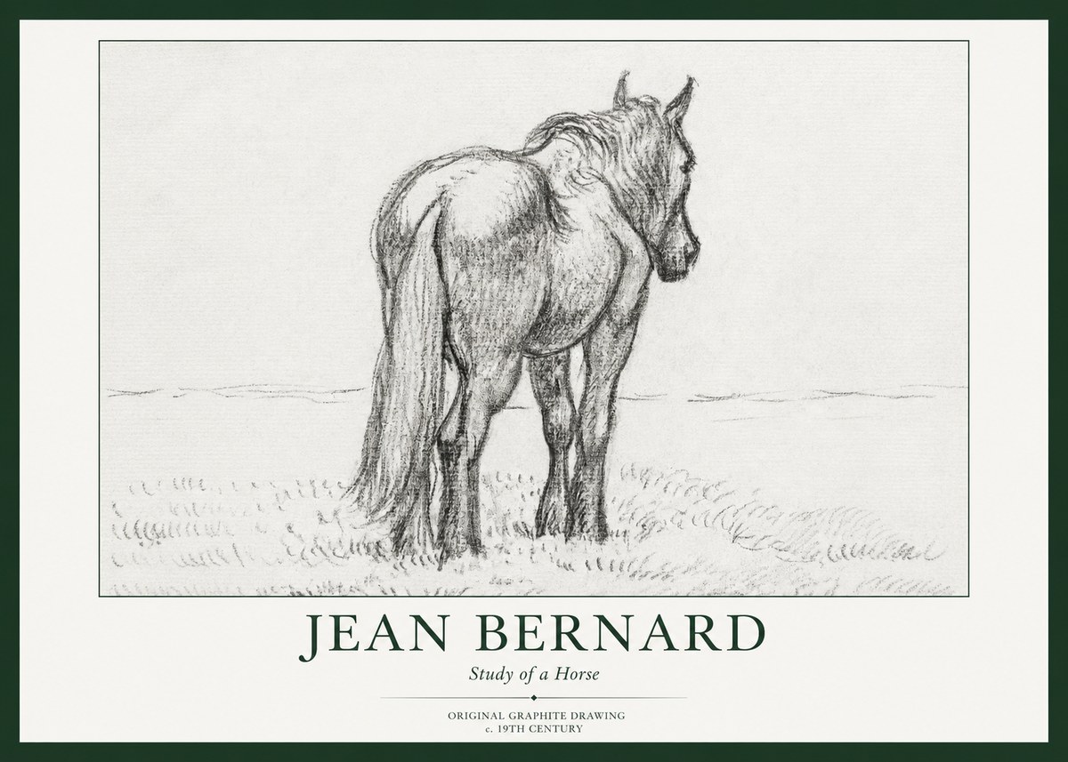 Jean Bernard Study of a Horse II No1 - Poszter