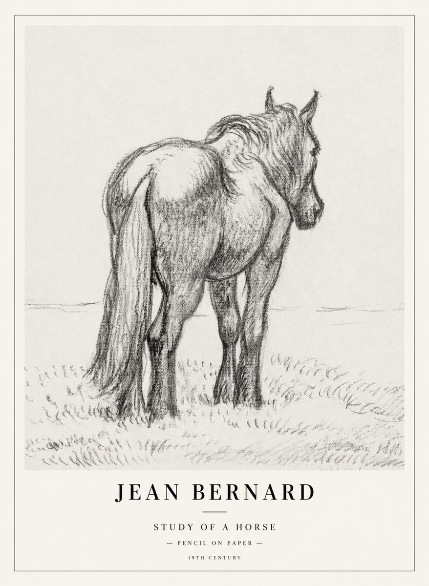 Jean Bernard Study of a Horse II No2 - Poszter