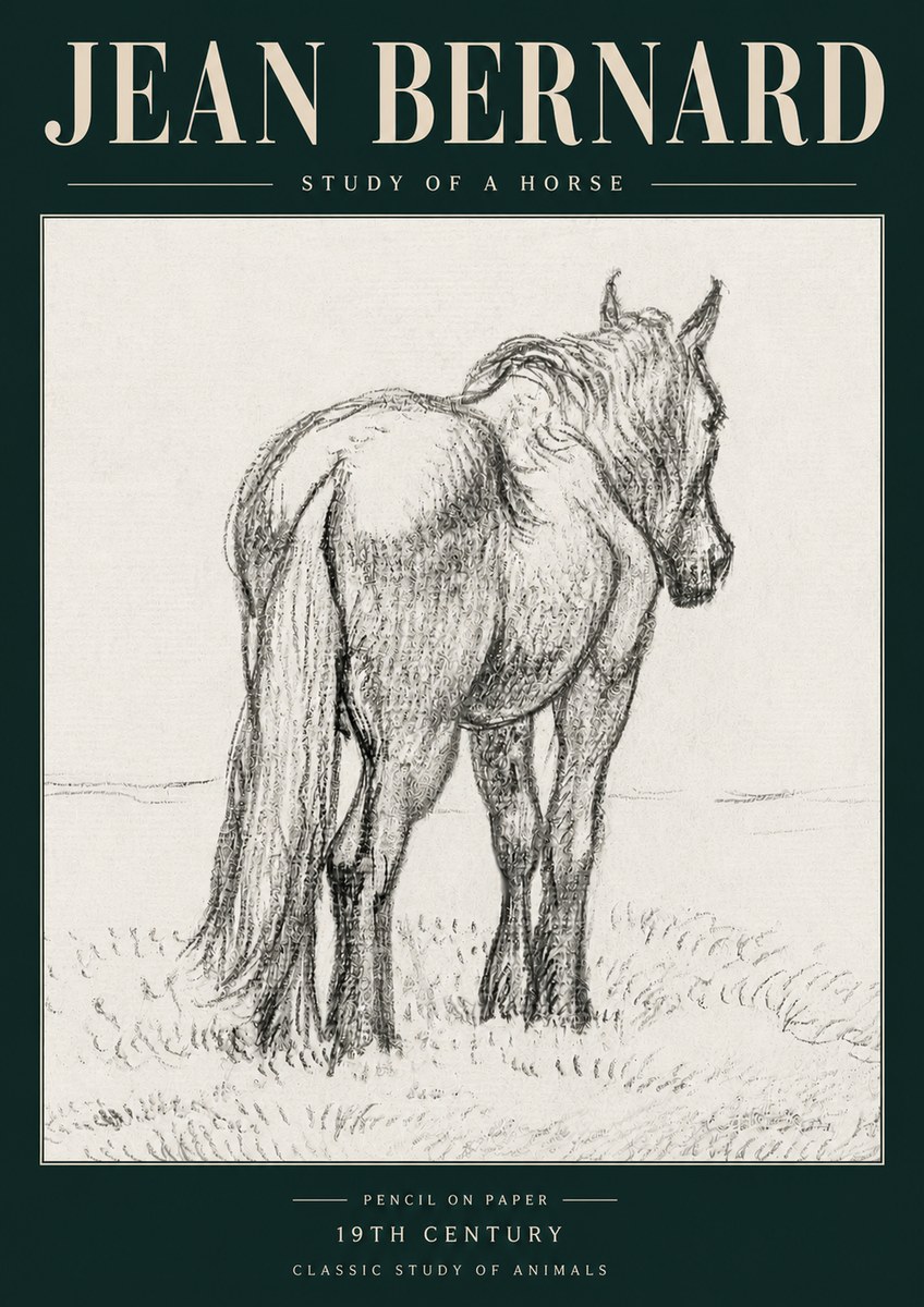 Jean Bernard Study of a Horse II No5 - Poszter