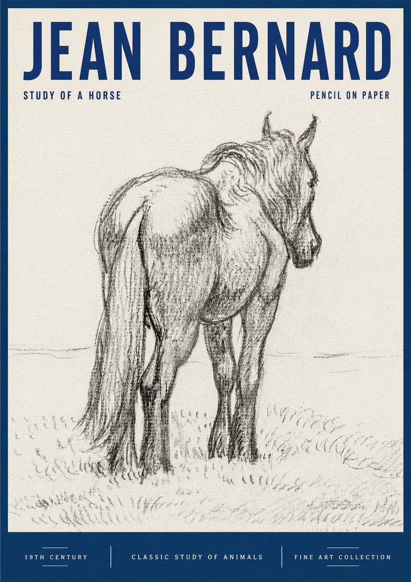 Jean Bernard Study of a Horse II No6 - Poszter