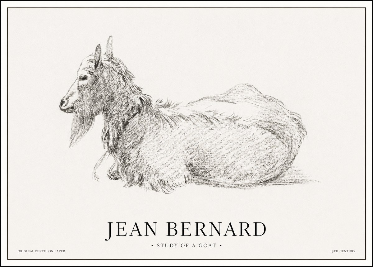 Jean Bernard Study of a Goat I No1 - Poszter