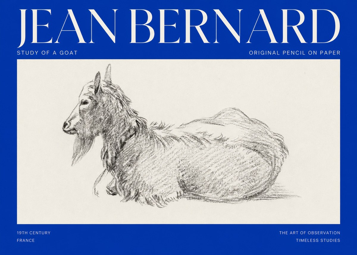 Jean Bernard Study of a Goat I No2 - Poszter