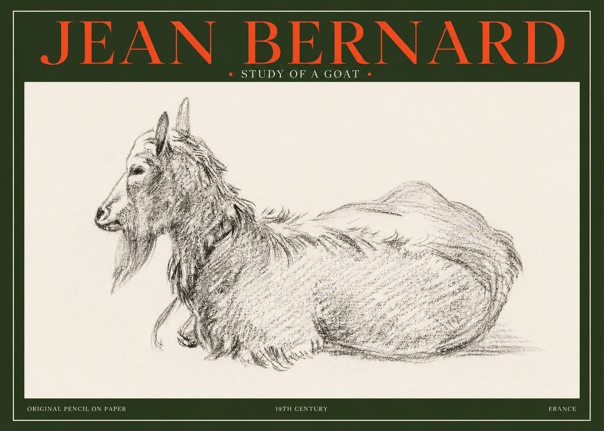 Jean Bernard Study of a Goat I No3 - Poszter