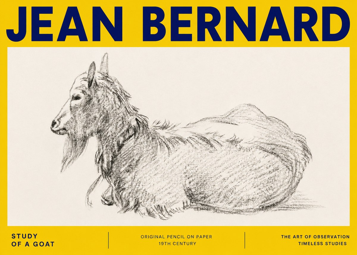 Jean Bernard Study of a Goat I No4 - Poszter
