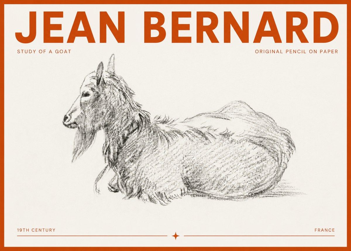 Jean Bernard Study of a Goat I No5 - Poszter
