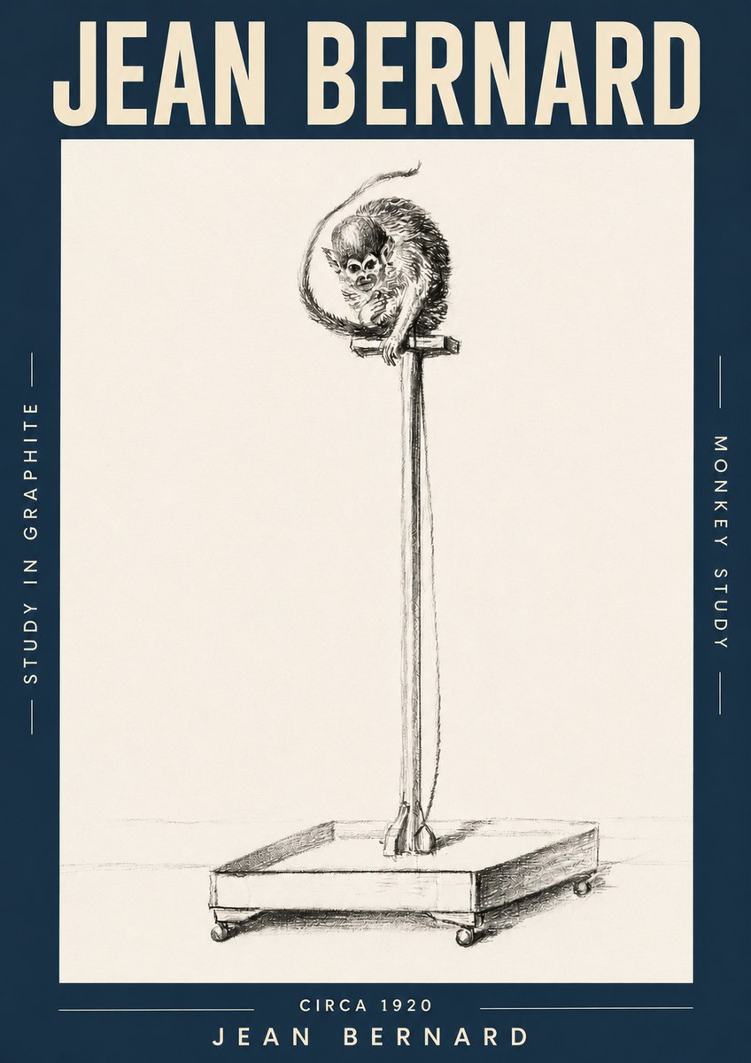 Jean Bernard Monkey Study No3 - Poszter