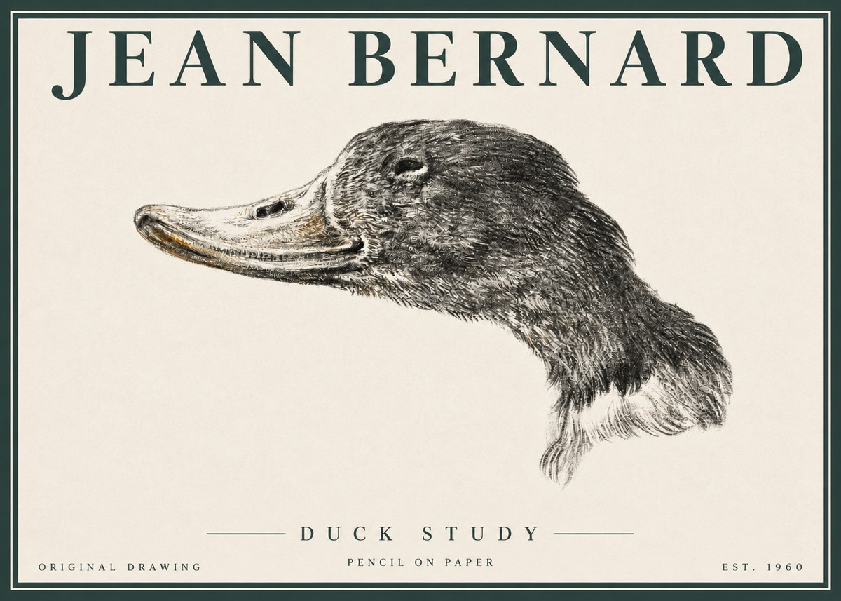 Jean Bernard Study of a Duck No4 - Poszter
