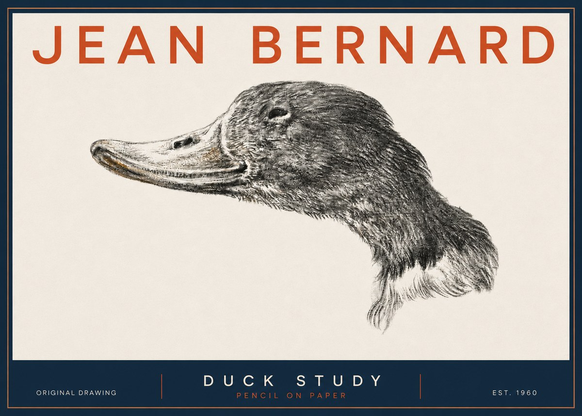 Jean Bernard Study of a Duck No5 - Poszter