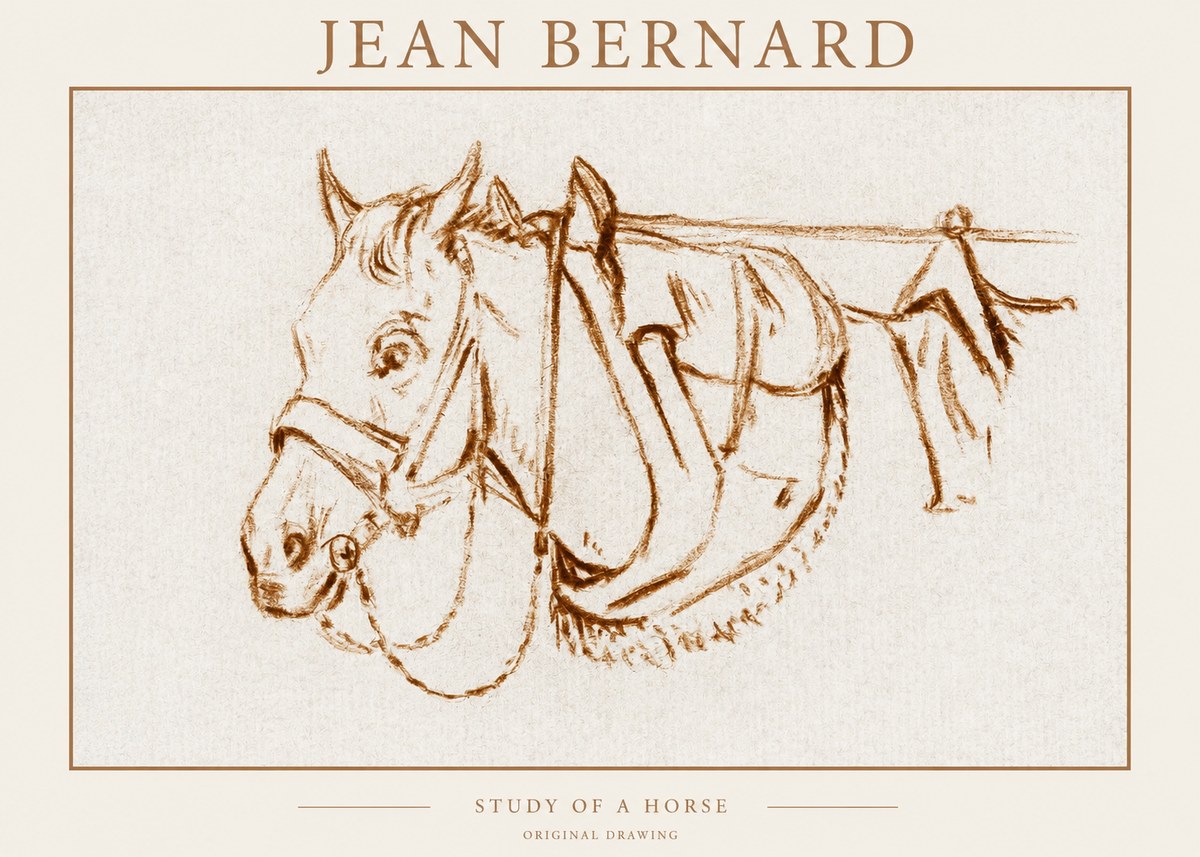Jean Bernard Study of a Horse III No1 - Poszter