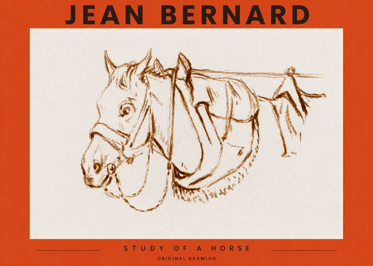 Jean Bernard Study of a Horse III No3 - Poszter