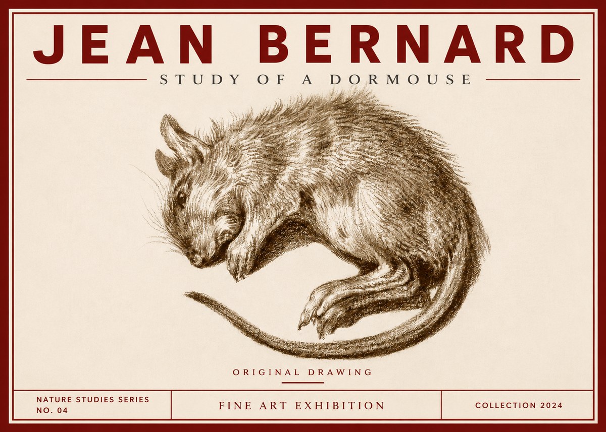 Jean Bernard Study of a Dormouse No4 - Poszter