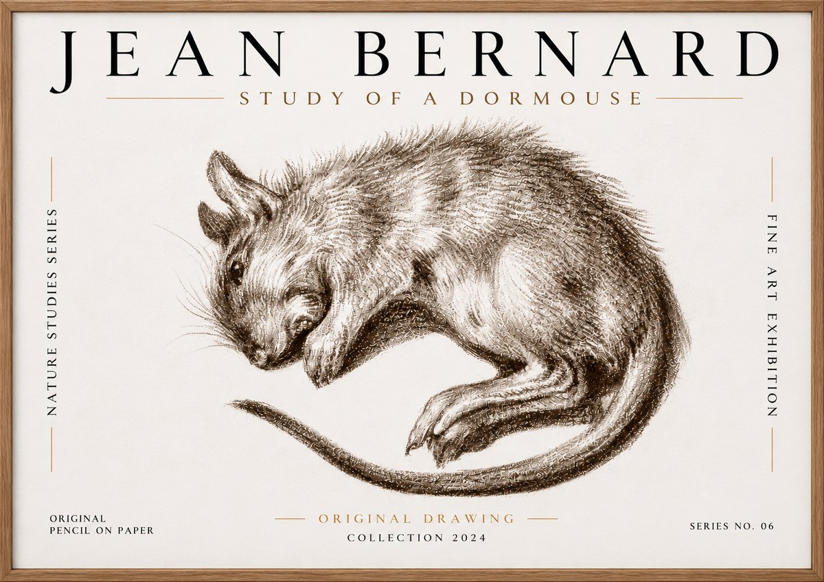 Jean Bernard Study of a Dormouse No6 - Poszter