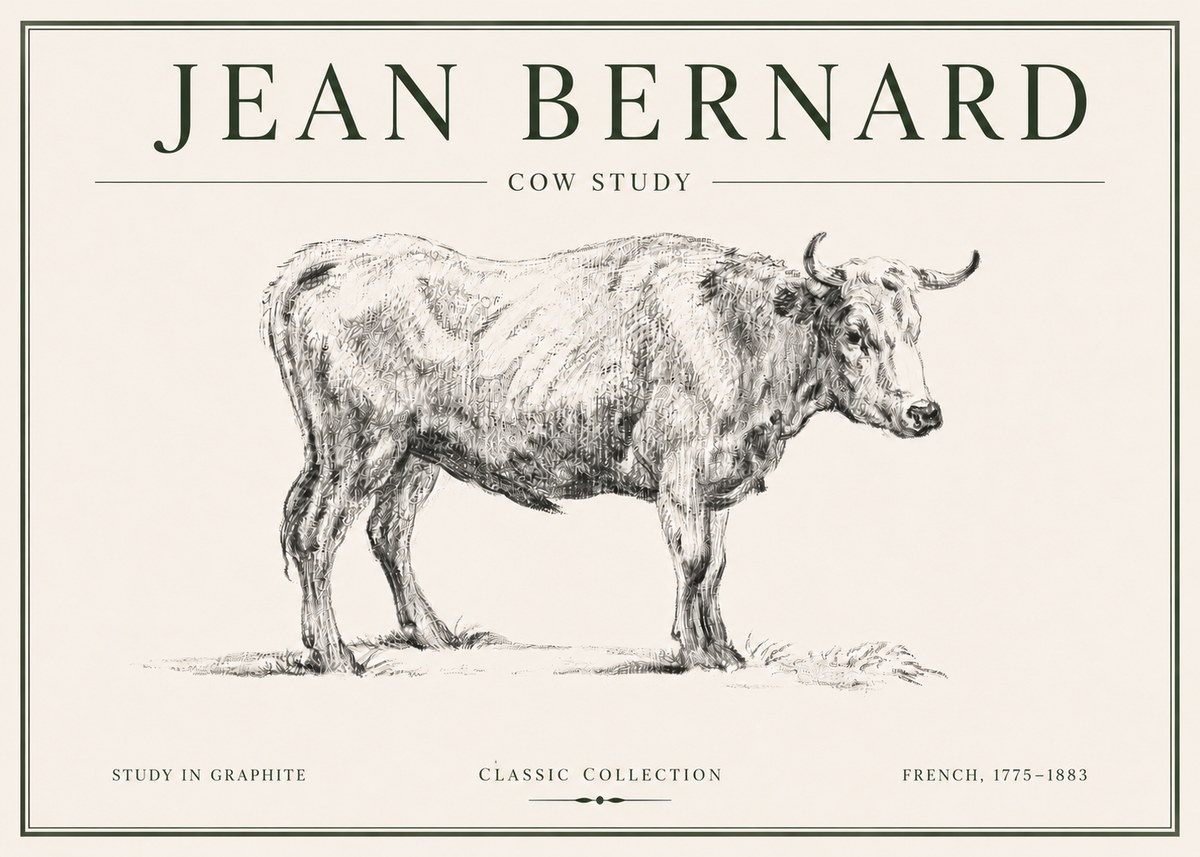 Jean Bernard Cow Study No6 - Poszter