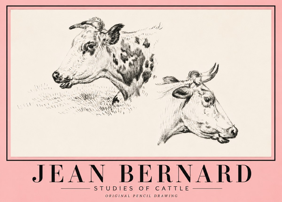Jean Bernard Studies of Cattle I No5 - Poszter