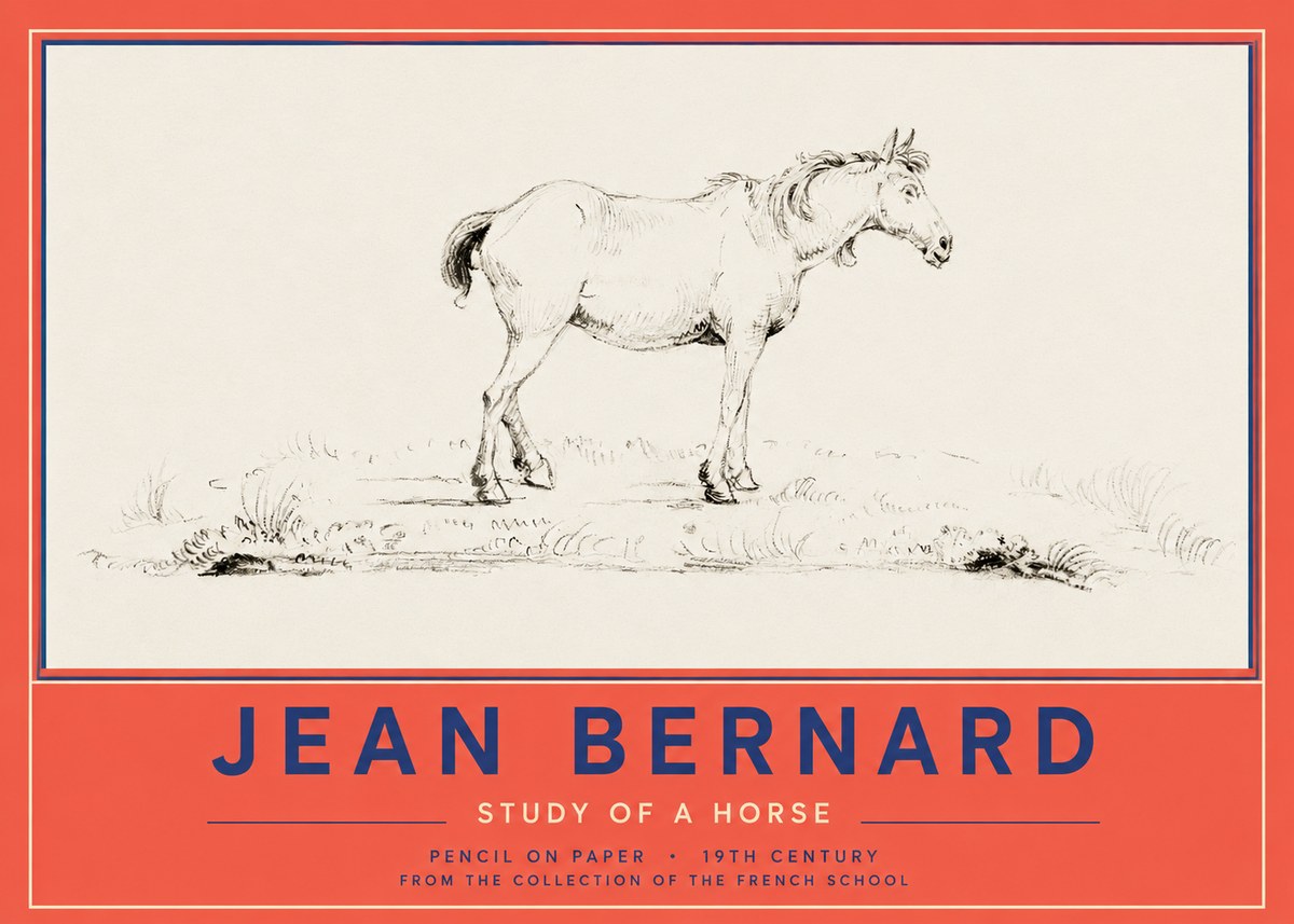 Jean Bernard Study of a Horse IV No2 - Poszter